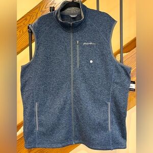 Eddie Bauer Vest Radiator Fleece blue heather knit Men’s SZ. 2XL NWT